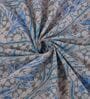 Blue Vertical Floral 144 TC Cotton Double Size Bedsheet With 2 Pillow Covers