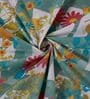 Blue Vertical Floral 144 TC Cotton Double Size Bedsheet With 2 Pillow Covers