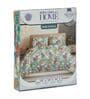 Blue Vertical Floral 144 TC Cotton Double Size Bedsheet With 2 Pillow Covers