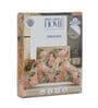 Orange Floral 144 TC Cotton Fitted King Sized Bedsheet With 2 Pillow Covers