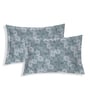 Green Floral 144 TC Cotton Fitted King Sized Bedsheet With 2 Pillow Covers