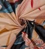 Blue Floral 144 TC Cotton Fitted King Sized Bedsheet With 2 Pillow Covers