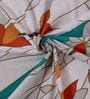 Blue Floral 144 TC Cotton Fitted King Sized Bedsheet With 2 Pillow Covers