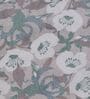 Grey Floral 144 TC Cotton Fitted King Sized Bedsheet With 2 Pillow Covers