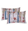 Blue Floral 144 TC Cotton Fitted King Sized Bedsheet With 2 Pillow Covers