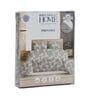 Grey Floral 144 TC Cotton Fitted King Sized Bedsheet With 2 Pillow Covers