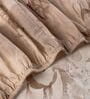 Brown Ptachwork 144 TC Cotton Fitted King Sized Bedsheet With 2 Pillow Covers