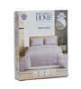 Purple Vertical Floral 144 TC Cotton Fitted King Sized Bedsheet With 2 Pillow Covers