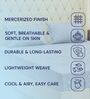 Blue Vertical Floral 144 TC Cotton Fitted King Sized Bedsheet With 2 Pillow Covers