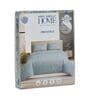 Blue Vertical Floral 144 TC Cotton Fitted King Sized Bedsheet With 2 Pillow Covers