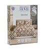 Grey Vertical Floral 144 TC Cotton Fitted King Sized Bedsheet With 2 Pillow Covers