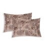 Brown Abstract 144 TC Cotton King Sized Bedsheet With 2 Pillow Covers