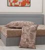 Brown Abstract 144 TC Cotton King Sized Bedsheet With 2 Pillow Covers
