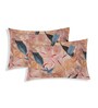 Blue Floral 144 TC Cotton King Sized Bedsheet With 2 Pillow Covers