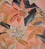 Peach Floral 144 TC Cotton King Sized Bedsheet With 2 Pillow Covers