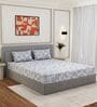 Green Floral 144 TC Cotton King Sized Bedsheet With 2 Pillow Covers