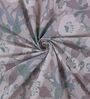 Brown Floral 144 TC Cotton King Sized Bedsheet With 2 Pillow Covers