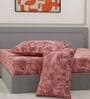 Pink Ptachwork 144 TC Cotton King Sized Bedsheet With 2 Pillow Covers