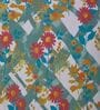 Blue Vertical Floral 144 TC Cotton King Sized Bedsheet With 2 Pillow Covers