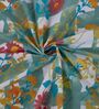 Blue Vertical Floral 144 TC Cotton King Sized Bedsheet With 2 Pillow Covers