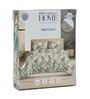 Blue Vertical Floral 144 TC Cotton King Sized Bedsheet With 2 Pillow Covers
