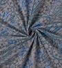 Blue Vertical Floral 144 TC Cotton King Sized Bedsheet With 2 Pillow Covers