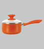 Prestige Ceramic Orange Sauce Pan with Lid,160mm