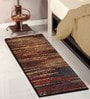 Brown Polyester 21 x 55 Inches Machine Made Floor Runner