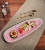 Pretty in Pink Mango Wood Serving Plate with Enamel