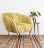 Pleates Fabric Lounge Chair in Irish Green Colour