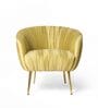 Pleates Fabric Lounge Chair in Irish Green Colour