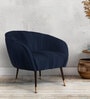 Pleates Fabric Lounge Chair in Royal Blue Colour