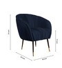 Pleates Fabric Lounge Chair in Royal Blue Colour