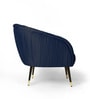 Pleates Fabric Lounge Chair in Royal Blue Colour
