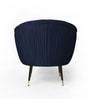 Pleates Fabric Lounge Chair in Royal Blue Colour