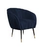 Pleates Fabric Lounge Chair in Royal Blue Colour