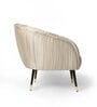 Pleates Fabric Lounge Chair Silver Colour