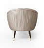 Pleates Fabric Lounge Chair Silver Colour