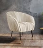 Pleates Fabric Lounge Chair Silver Colour