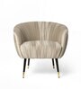 Pleates Fabric Lounge Chair Silver Colour