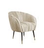 Pleates Fabric Lounge Chair Silver Colour