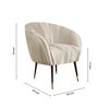 Pleates Fabric Lounge Chair Silver Colour