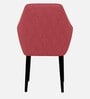 Classic Modern Arm Dining Chair With Black Iron Legs In Pink Color