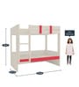 Primera Light Wood Twin Bunkbed Left Ladder in Strawberry Pink Colour