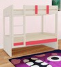 Primera Light Wood Twin Bunkbed Left Ladder in Strawberry Pink Colour