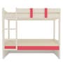 Primera Light Wood Twin Bunkbed Left Ladder in Strawberry Pink Colour