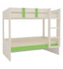 Primera Twin Bunk Bed with Right Ladder in Verdant Green with Light Woodgrain Finish