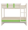 Primera Twin Bunk Bed with Right Ladder in Verdant Green with Light Woodgrain Finish