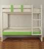 Primera Twin Bunk Bed with Right Ladder in Verdant Green with Light Woodgrain Finish
