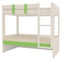 Primera Twin Bunk Bed with Right Ladder in Verdant Green with Light Woodgrain Finish